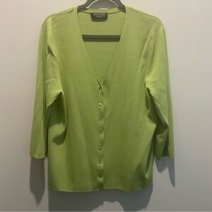 Cable & Gauge Lime Button-Up Cardigan